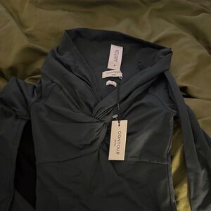 Aritzia Contour Wrap Top in Deep Teal